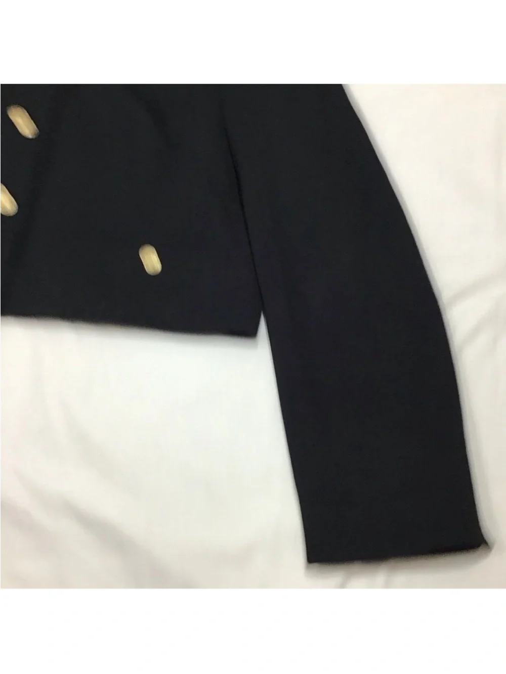 J. Crew Black Cropped Lady With Gold Button Detail Jacket New Size 12